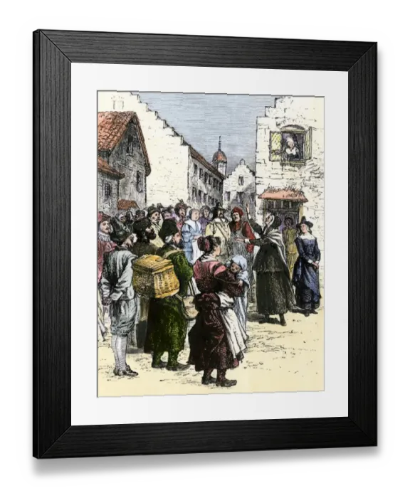Framed Print : Quaker in New Amsterdam, 1600s Framed Print : Quaker in New Amsterdam, 1600s