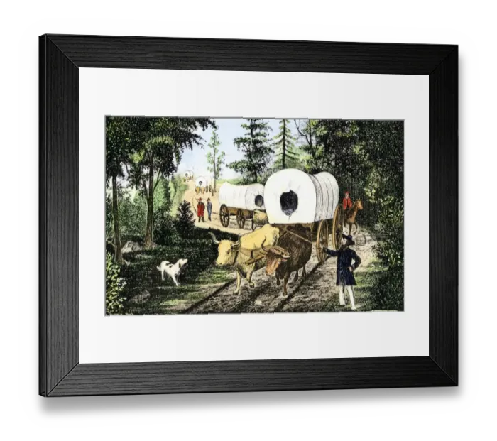 Framed Print : Wagon train on the National Road