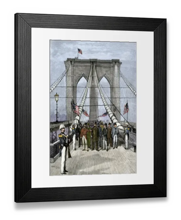 Framed Print : Brooklyn Bridge opened by President Chester Arthur Framed Print : Brooklyn Bridge opened by President Chester Arthur