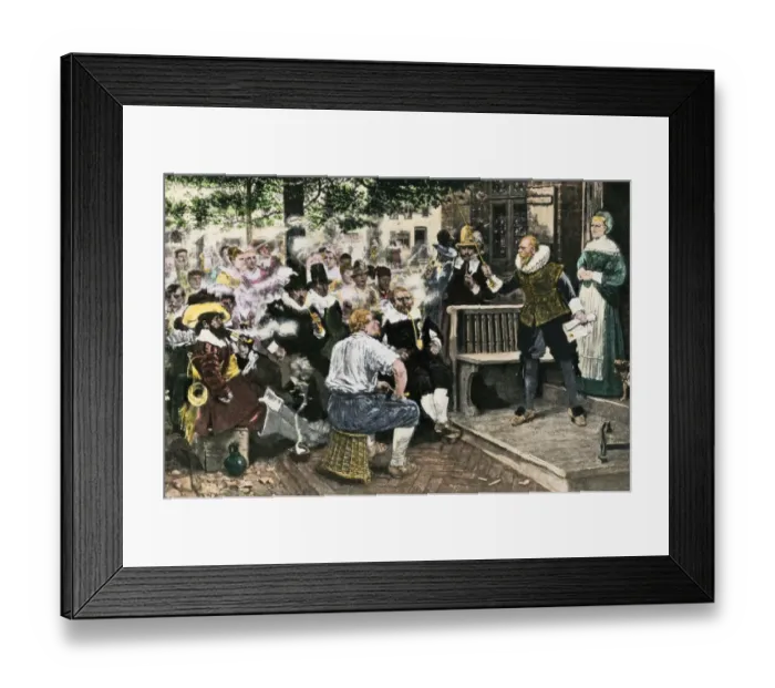 Framed Print : New Netherlands Governor Kieft lecturing his subjects on tobacco Framed Print : New Netherlands Governor Kieft lecturing his subjects on tobacco