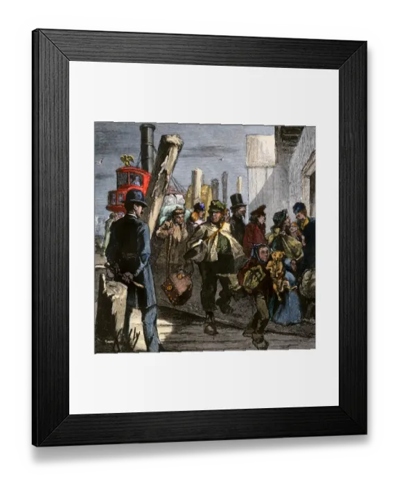 Framed Print : Castle Garden arrival of immigrants, 1870s Framed Print : Castle Garden arrival of immigrants, 1870s