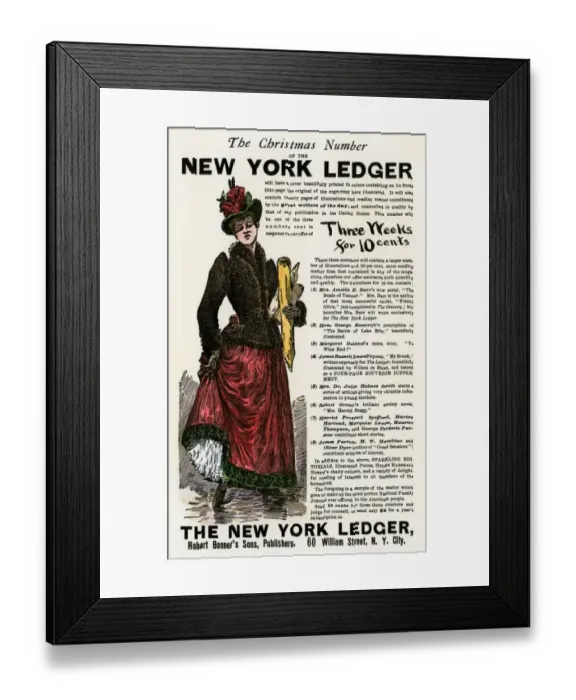 Framed Print : New York Ledger newspaper ad, late 1800s Framed Print : New York Ledger newspaper ad, late 1800s