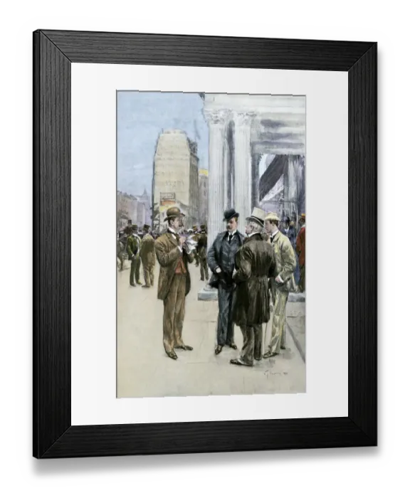 Framed Print : Reporter interviewing people in the financial district Framed Print : Reporter interviewing people in the financial district