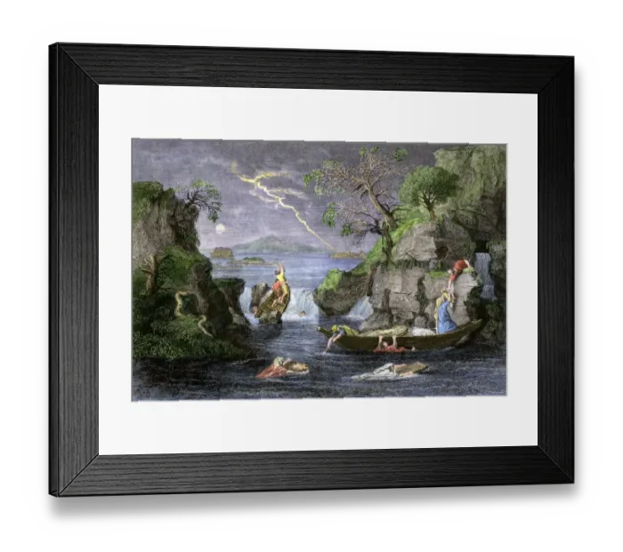 Framed Print : Biblical Flood destroying the wicked