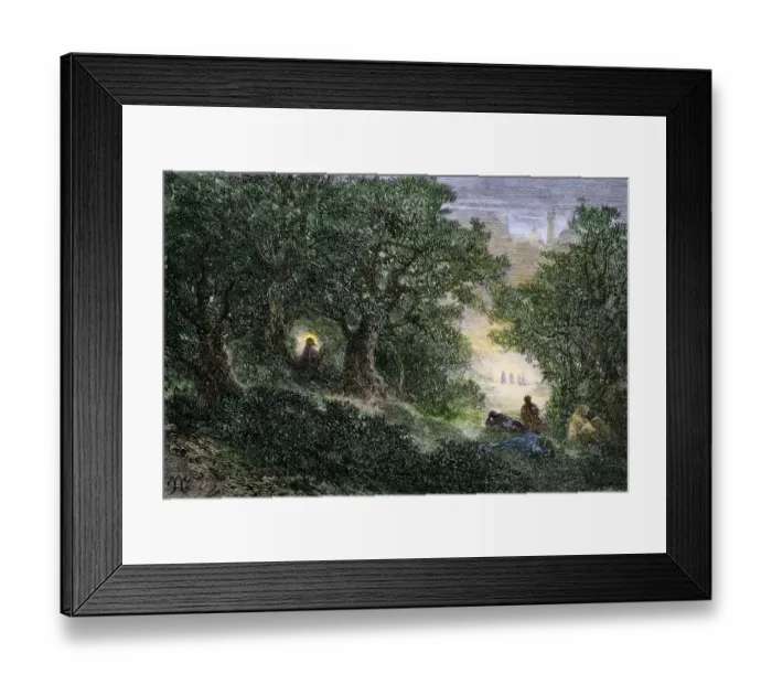 Framed Print : Jesus in the Garden of Gethsemane