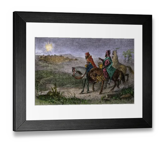 Framed Print : Three kings following the star to Bethlehem Framed Print : Three kings following the star to Bethlehem