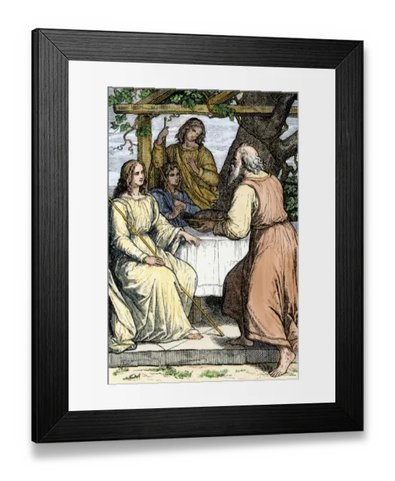 Framed Print : Angels in disguise welcomed by Abraham Framed Print : Angels in disguise welcomed by Abraham