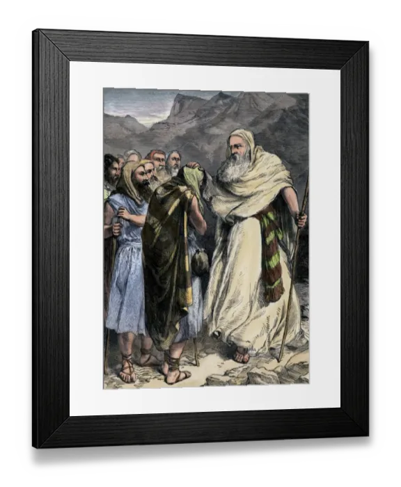 Framed Print : Moses parting from his people, who will enter the Promised Land
