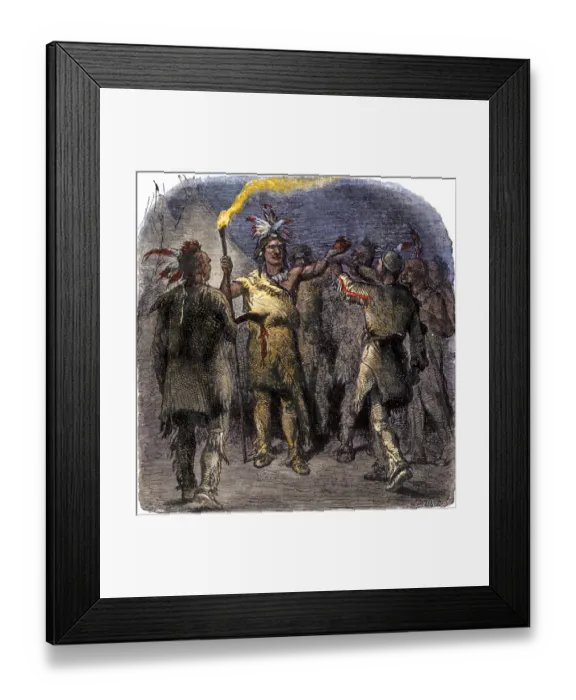 Framed Print : Shawnee mystic Tenskwatawa