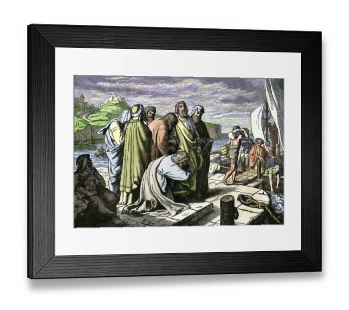 Framed Print : Apostle Paul leaving his friends to spread Christianity in Asia Minor