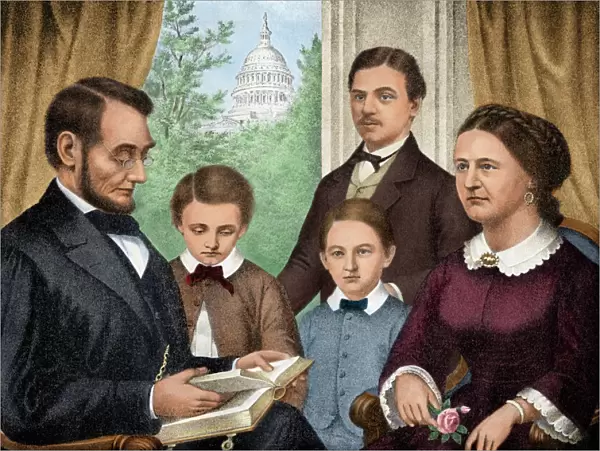 Abraham Lincoln and his family, 1860s