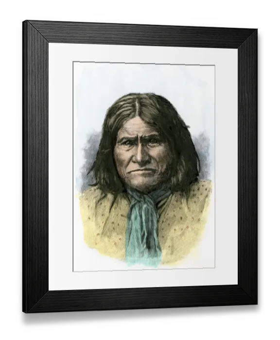 Framed Print : Apache chief Geronimo, also known as Goyathlay Framed Print : Apache chief Geronimo, also known as Goyathlay