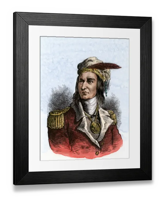Framed Print : Tecumseh in a British uniform Framed Print : Tecumseh in a British uniform
