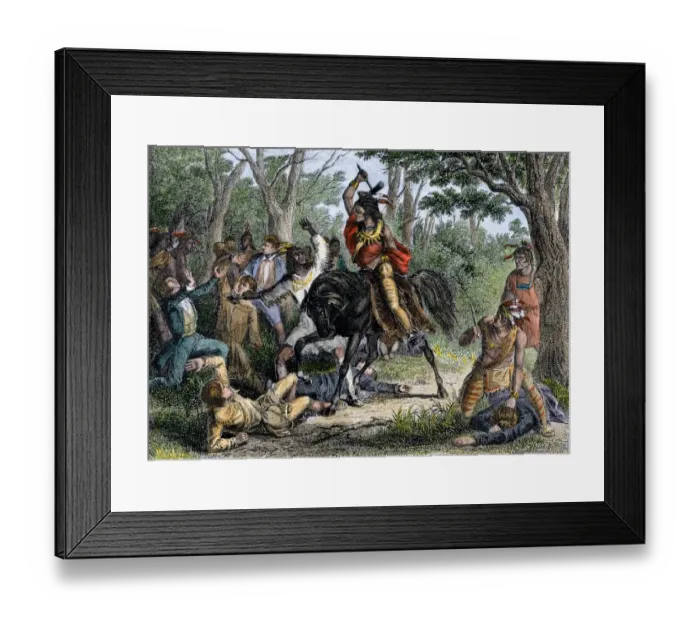 Framed Print : Tecumseh defends the whites at Fort Meigs Framed Print : Tecumseh defends the whites at Fort Meigs