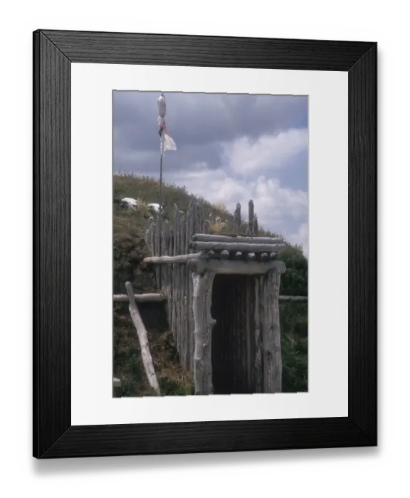 Framed Print : Mandan  /  Hidatsa earth lodge, North Dakota