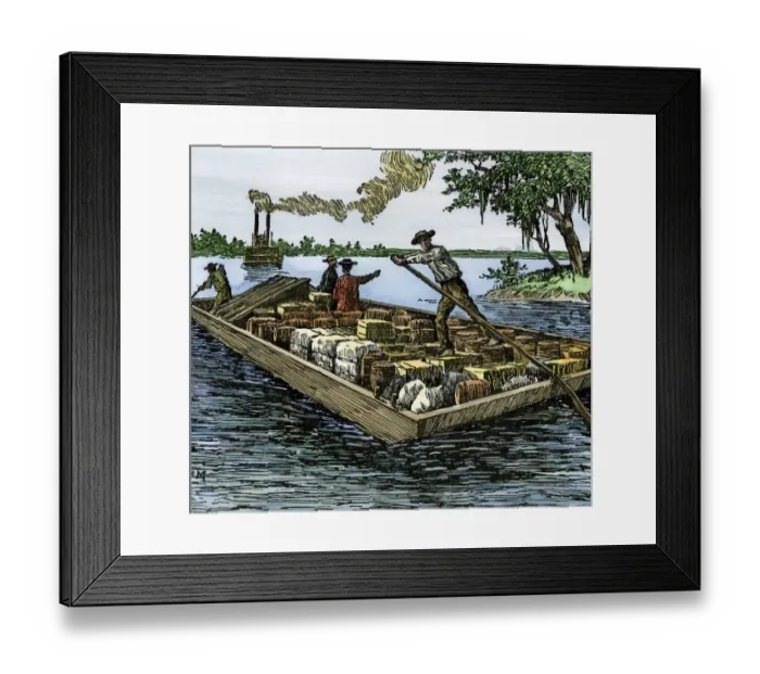 Framed Print : Young Lincoln working on a river barge Framed Print : Young Lincoln working on a river barge