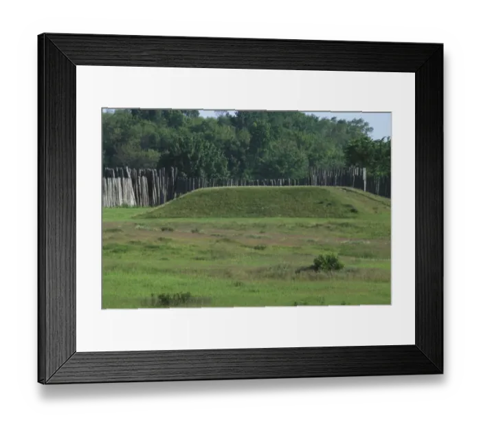 Framed Print : Mound and part of village stockade at Aztalan