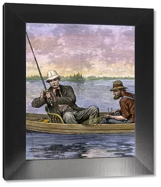 President Arthur fishing on a remote lake