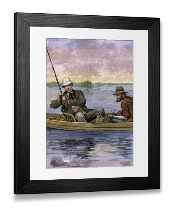 Framed Print : President Arthur fishing on a remote lake Framed Print : President Arthur fishing on a remote lake