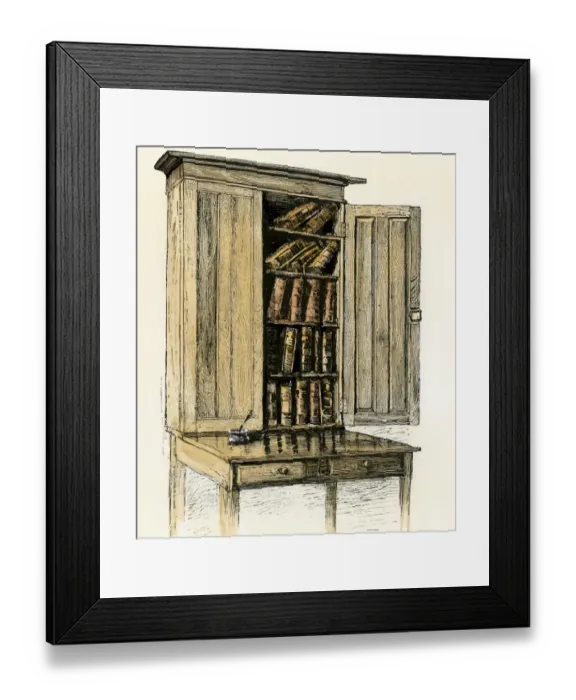 Framed Print : Lincolns desk and bookcase Framed Print : Lincolns desk and bookcase