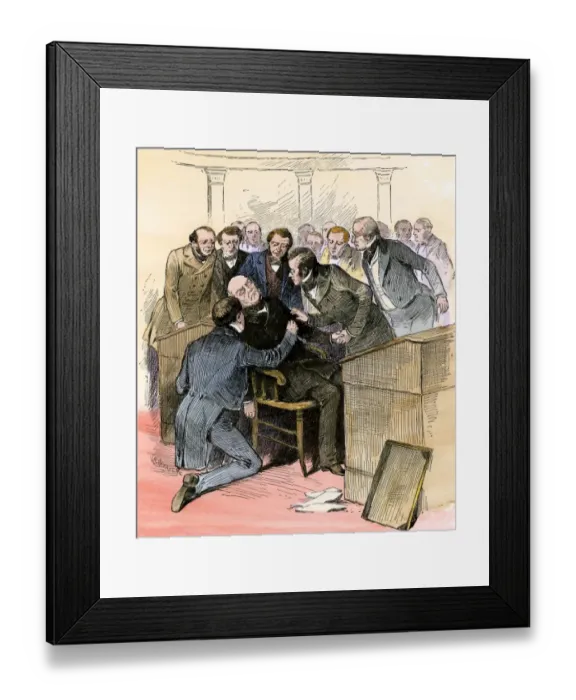 Framed Print : Death of John Quincy Adams in the House of Representatives