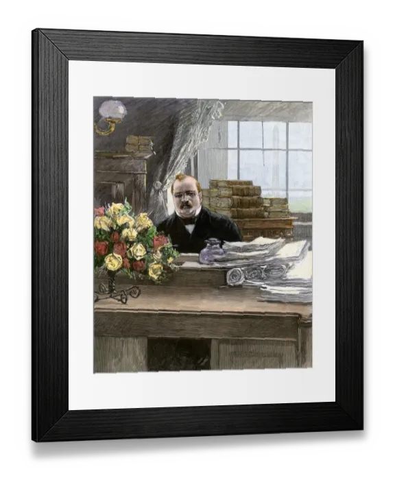 Framed Print : President Cleveland at work in the White House Framed Print : President Cleveland at work in the White House