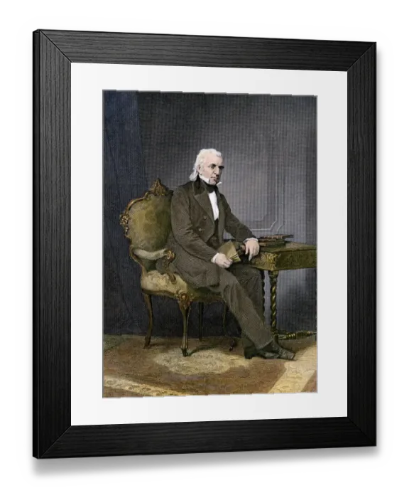 Framed Print : President James K. Polk at his desk Framed Print : President James K. Polk at his desk