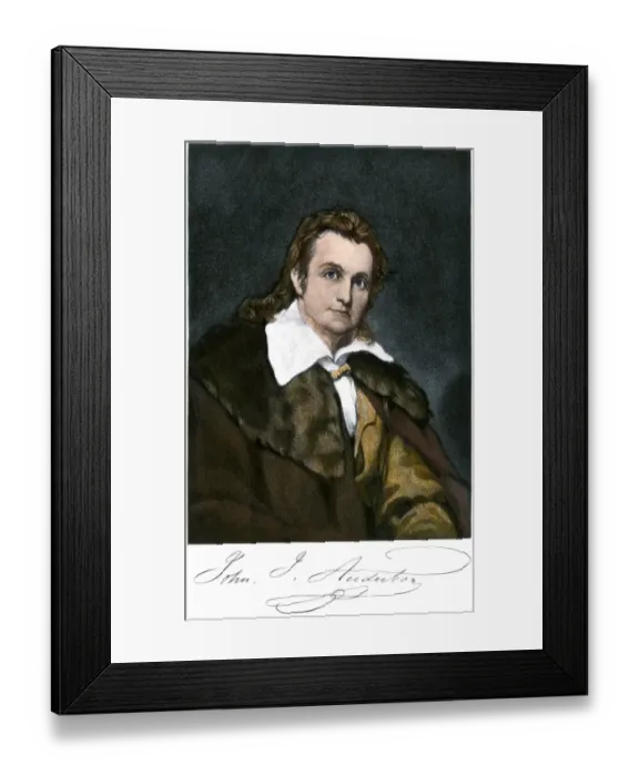 Framed Print : John James Audubon, with his autograph Framed Print : John James Audubon, with his autograph