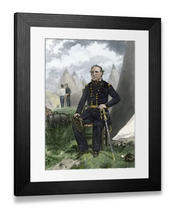 Framed Print : General Zachary Taylor in field headquarters during the US-Mexican War Framed Print : General Zachary Taylor in field headquarters during the US-Mexican War