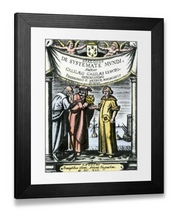 Framed Print : Frontispiece of Galileos Systema Cosmicum Framed Print : Frontispiece of Galileos Systema Cosmicum