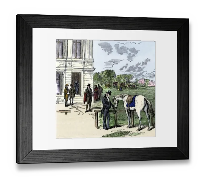 Framed Print : Thomas Jefferson going to his inauguration in Washington DC