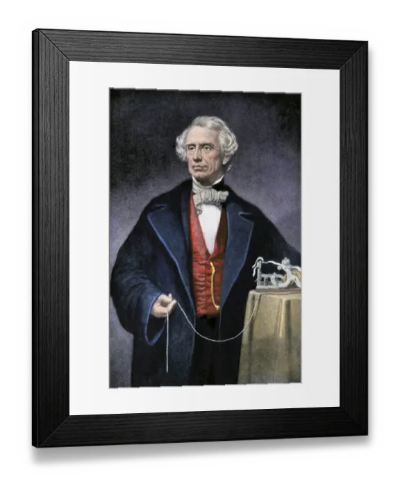 Framed Print : Samuel Morse with his invention Framed Print : Samuel Morse with his invention
