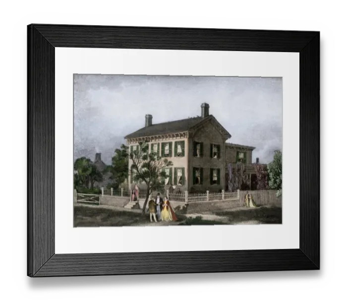 Framed Print : Home of Abraham Lincoln in Springfield Framed Print : Home of Abraham Lincoln in Springfield