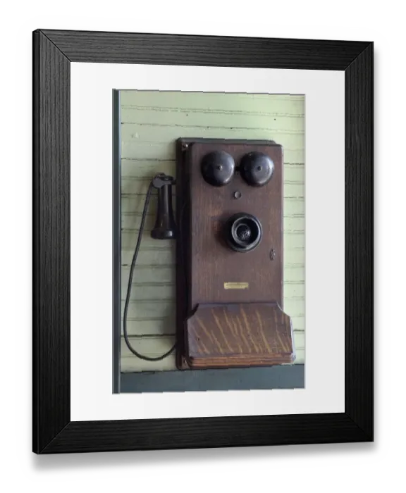 Framed Print : Old wall-mounted Western Electric telephone in the Soo Line depot Framed Print : Old wall-mounted Western Electric telephone in the Soo Line depot