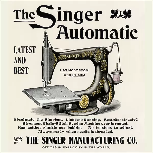 Singer sewing machine ad, 1890s