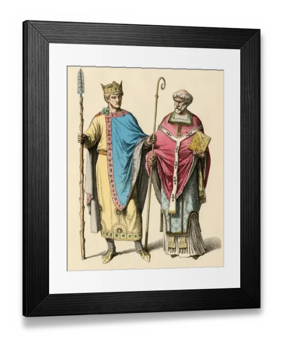 Framed Print : Holy Roman Emperor Heinrich II and a bishop Framed Print : Holy Roman Emperor Heinrich II and a bishop