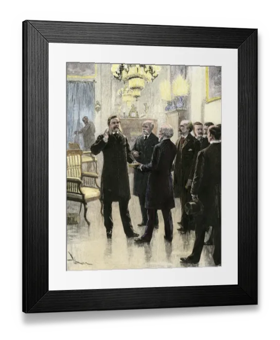 Framed Print : Chester Arthur taking the Inaugural Oath at his residence in New York City Framed Print : Chester Arthur taking the Inaugural Oath at his residence in New York City
