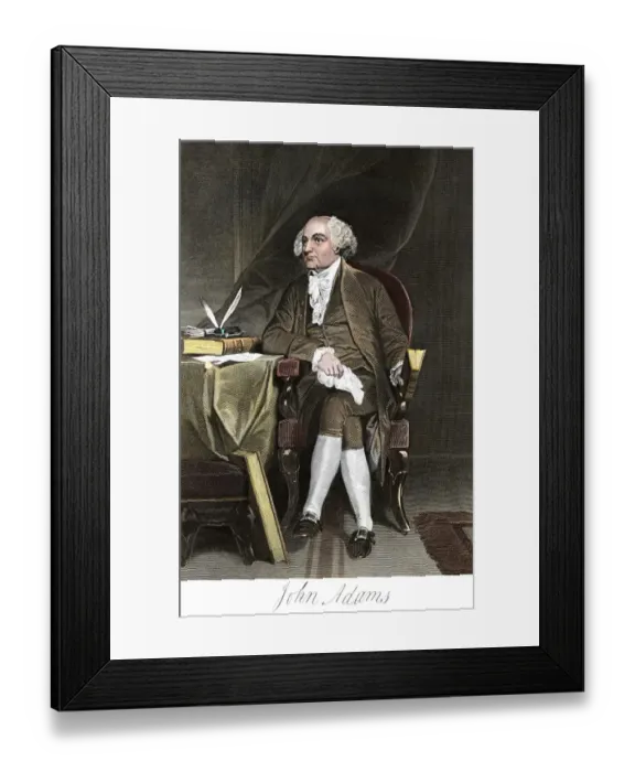 Framed Print : John Adams, seated at a desk Framed Print : John Adams, seated at a desk