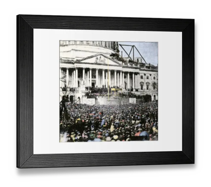 Framed Print : Inauguration of Abraham Lincoln at the unfinished US Capital Framed Print : Inauguration of Abraham Lincoln at the unfinished US Capital
