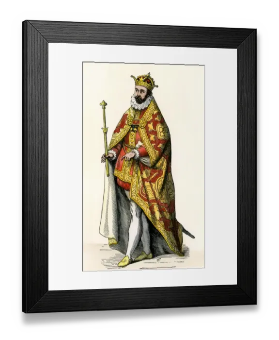 Framed Print : Philip II, King of Spain. Hand-colored woodcut reproduction of an illustration Framed Print : Philip II, King of Spain. Hand-colored woodcut reproduction of an illustration
