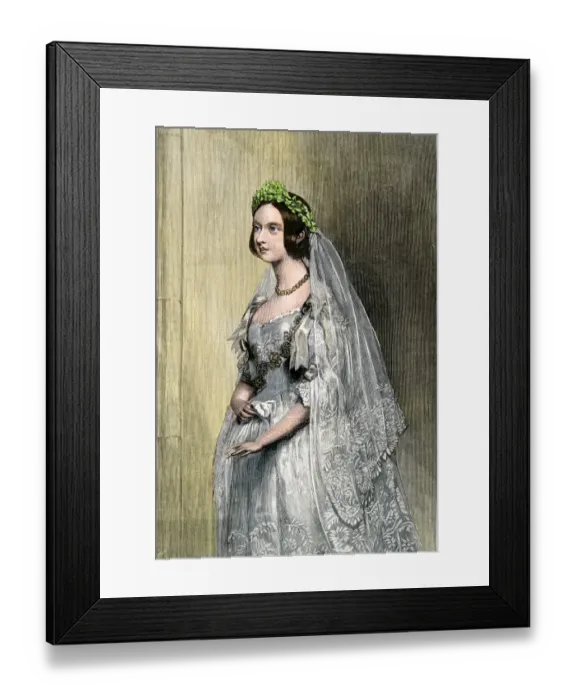 Framed Print : Queen Victoria on her wedding day