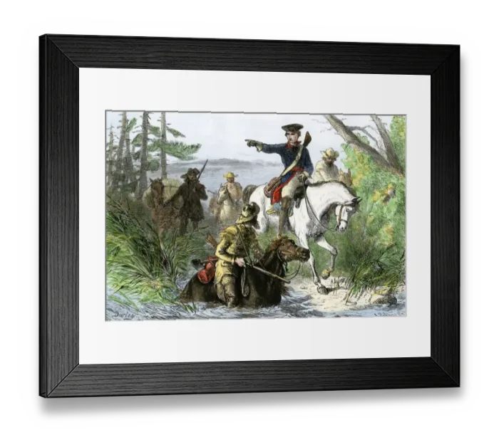 Framed Print : George Washington leading an expeditionary force to western Pennsylvania in Framed Print : George Washington leading an expeditionary force to western Pennsylvania in