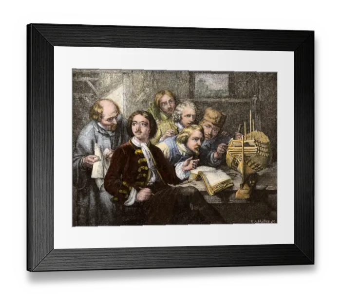 Framed Print : Peter the Great studying shipbuilding at Zaandam Framed Print : Peter the Great studying shipbuilding at Zaandam