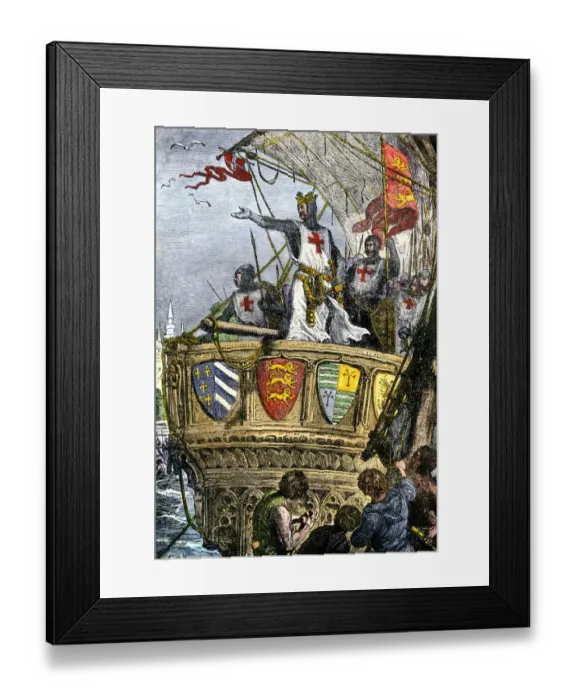 Framed Print : Richard Is farewell to the Holy Land after the Third Crusade Framed Print : Richard Is farewell to the Holy Land after the Third Crusade