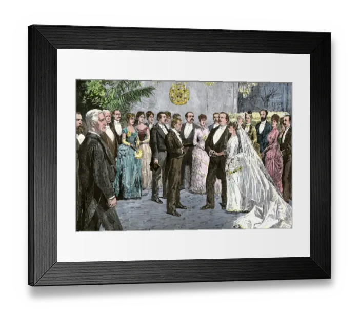 Framed Print : President Grover Clevelands wedding in the White House Blue Room Framed Print : President Grover Clevelands wedding in the White House Blue Room