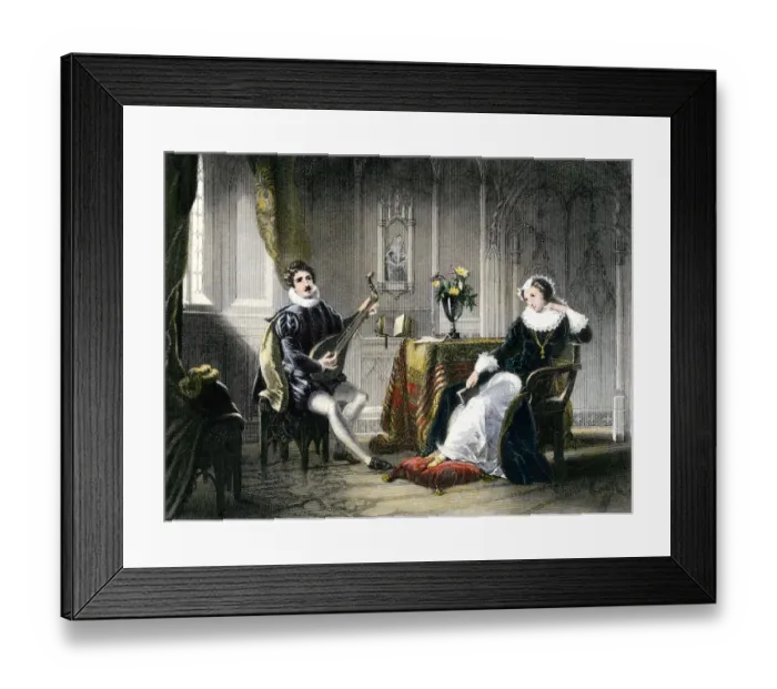 Framed Print : Mary, Queen of Scots, courted by Chatelar Framed Print : Mary, Queen of Scots, courted by Chatelar