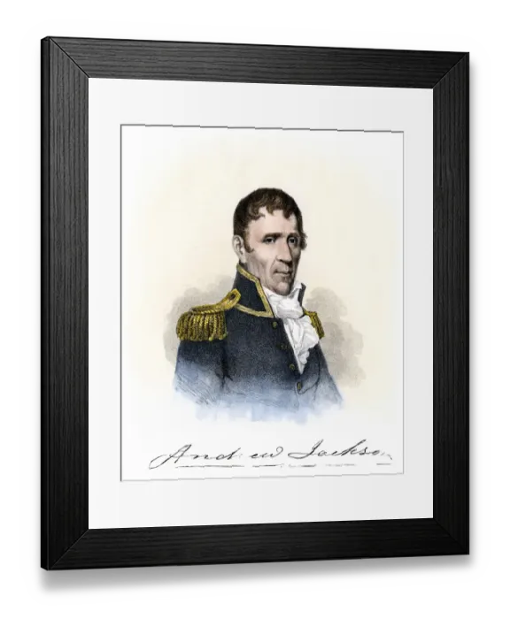 Framed Print : Andrew Jackson in uniform, 1815