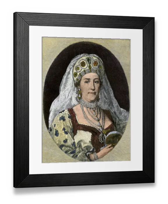 Framed Print : Catherine the Great in Russian attire Framed Print : Catherine the Great in Russian attire
