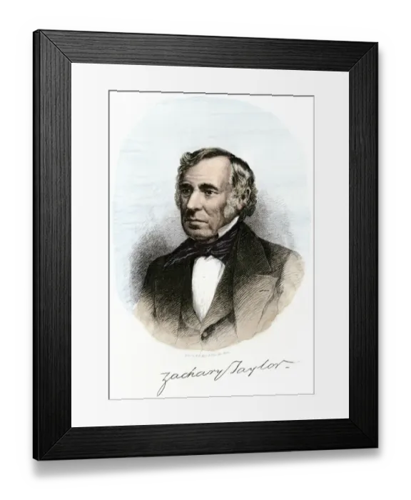 Framed Print : President Zachary Taylor, with his autograph Framed Print : President Zachary Taylor, with his autograph