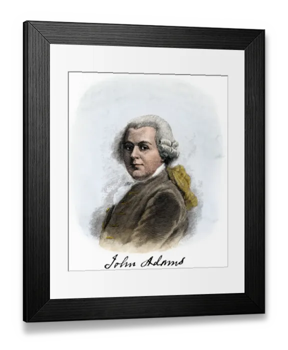 Framed Print : Young John Adams in powdered wig Framed Print : Young John Adams in powdered wig